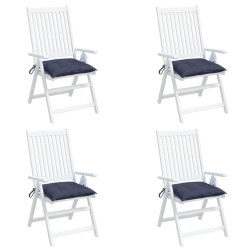 Coussins de chaise lot de 4 bleu marine 40x40x7 cm tissu oxford 562537562537
