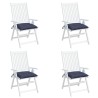 Coussins de chaise lot de 4 bleu marine 40x40x7 cm tissu oxford 562537562537