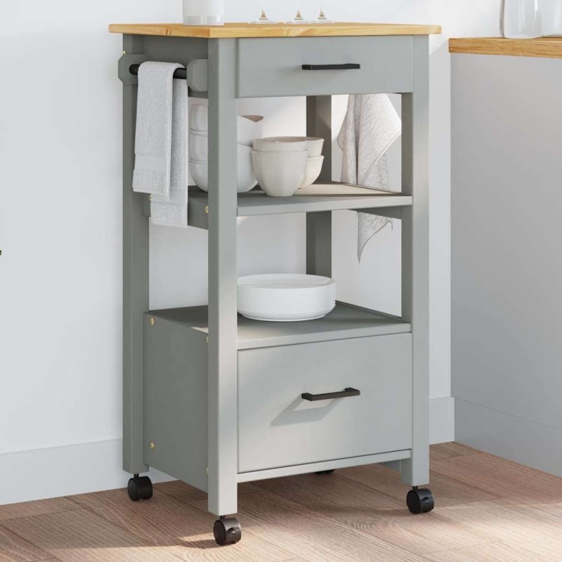 Chariot de cuisine MONZA 48x40x88,5 cm bois massif de pin 562539562539