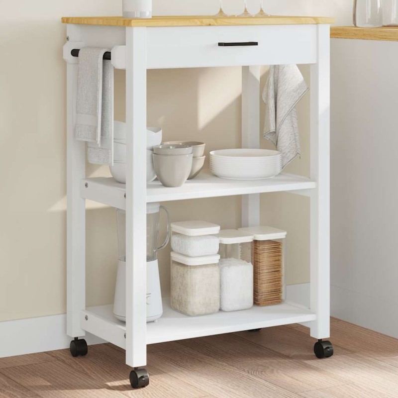 Chariot de cuisine MONZA 60x40x88,5 cm bois massif de pin 562540562540