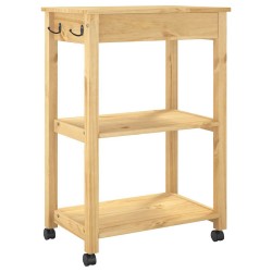 Chariot de cuisine MONZA 60x40x88,5 cm bois massif de pin 562541562541