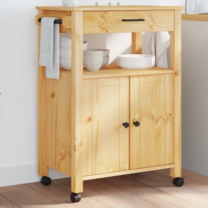 Chariot de cuisine MONZA 60x40x88,5 cm bois massif de pin 562542562542