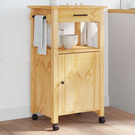 Chariot de cuisine MONZA 48x40x88,5 cm bois massif de pin 562543562543