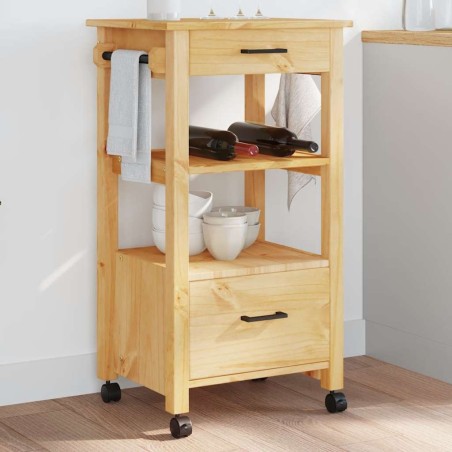 Chariot de cuisine MONZA 48x40x88,5 cm bois massif de pin 562547562547
