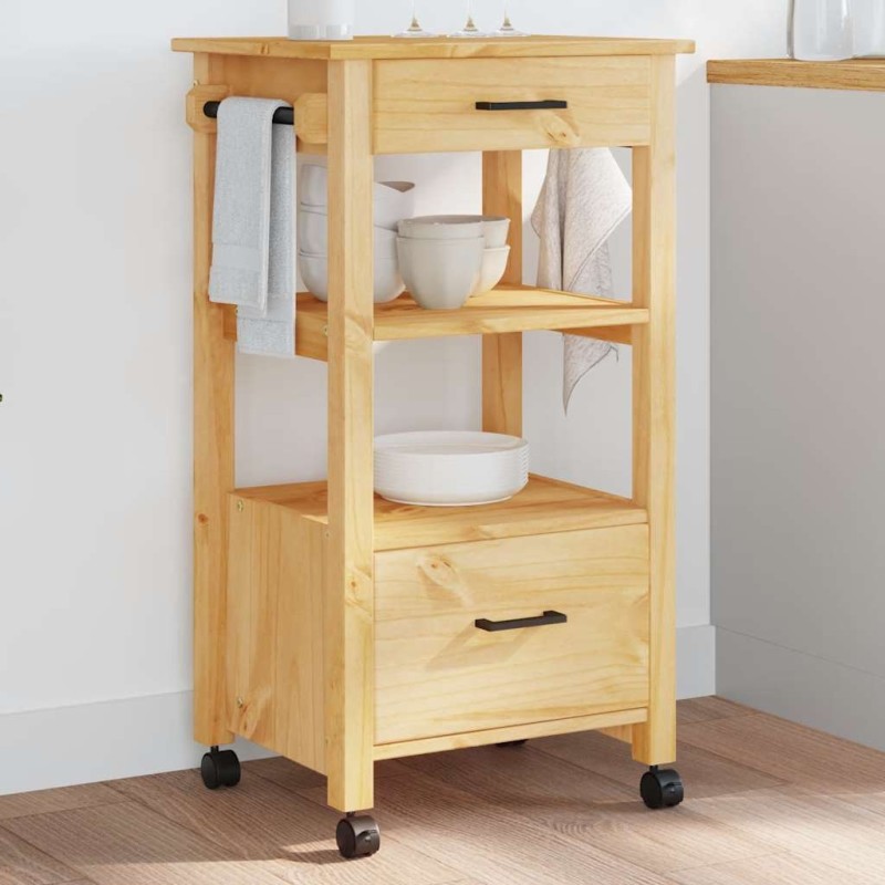 Chariot de cuisine MONZA 48x40x88,5 cm bois massif de pin 562550562550