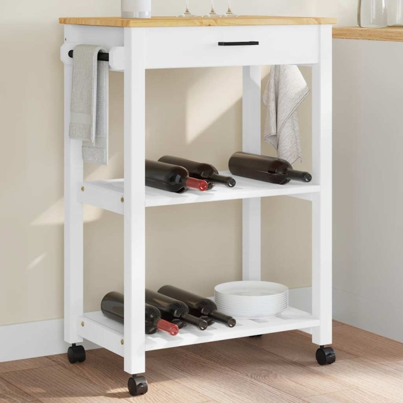 Chariot de cuisine MONZA 60x40x88,5 cm bois massif de pin 562552562552