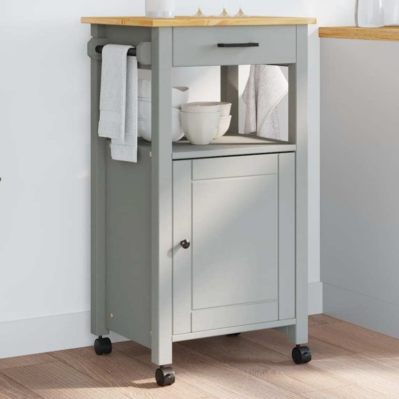 Chariot de cuisine MONZA 48x40x88,5 cm bois massif de pin 562553562553