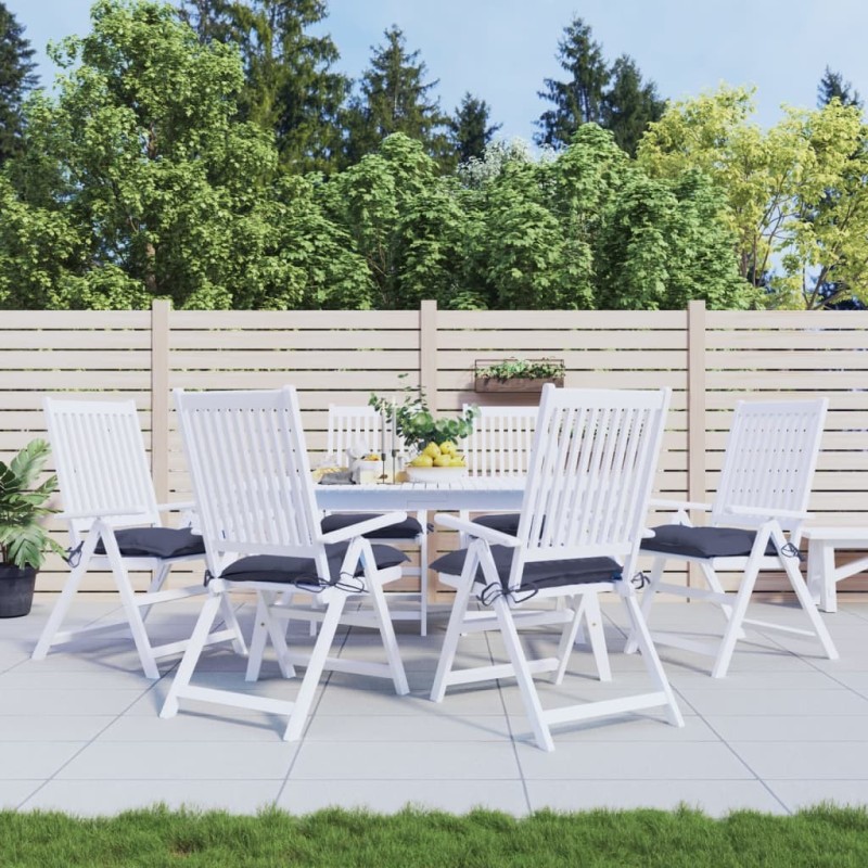 Coussins de chaise lot de 6 bleu marine 40x40x7 cm tissu oxford 562559562559