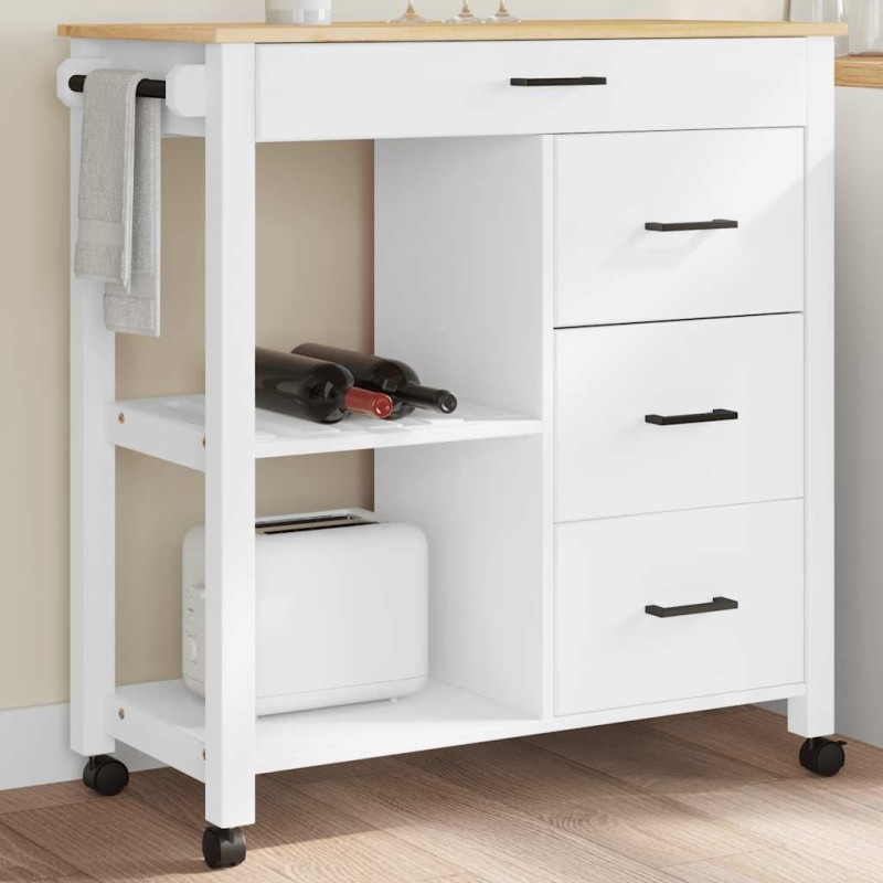 Chariot de cuisine MONZA 84x40x88,5 cm bois massif de pin 562562562562