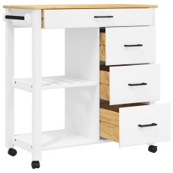 Chariot de cuisine MONZA 84x40x88,5 cm bois massif de pin 562562562562