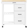 Chariot de cuisine MONZA 84x40x88,5 cm bois massif de pin 562562562562