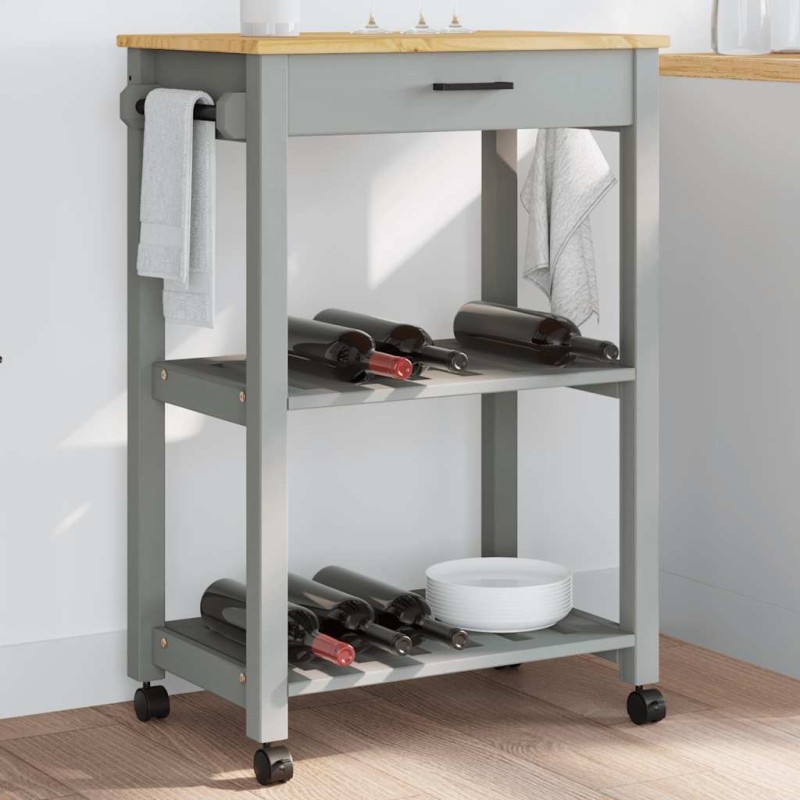 Chariot de cuisine MONZA 60x40x88,5 cm bois massif de pin 562565562565