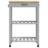Chariot de cuisine MONZA 60x40x88,5 cm bois massif de pin 562565562565