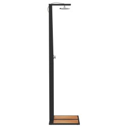 Douche d'extérieur noir 50x55x224 cm résine tressée bois acacia 562590562590