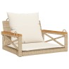 Balancelle avec coussins beige 63x62x40 cm résine tressée 562591562591