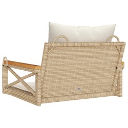 Balancelle avec coussins beige 63x62x40 cm résine tressée 562591562591