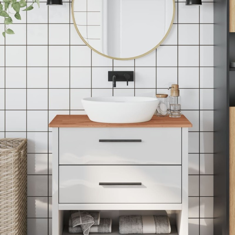 Comptoir de salle de bain 80x40x1,5 cm bois massif de hêtre 562603562603