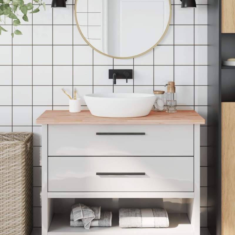 Comptoir de salle de bain 100x60x2,5 cm bois massif de hêtre 562621562621