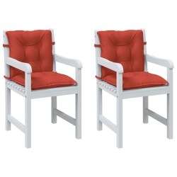 Coussins de chaise à dossier bas lot de 2 rouge mélangé tissu 562627562627