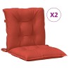 Coussins de chaise à dossier bas lot de 2 rouge mélangé tissu 562627562627
