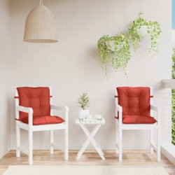 Coussins de chaise à dossier bas lot de 2 rouge mélangé tissu 562627562627