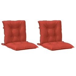 Coussins de chaise à dossier bas lot de 2 rouge mélangé tissu 562627562627