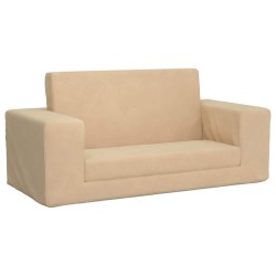 Canapé-lit pour enfants 2 places crème peluche douce 562684562684