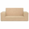 Canapé-lit pour enfants 2 places crème peluche douce 562684562684