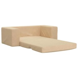 Canapé-lit pour enfants 2 places crème peluche douce 562684562684