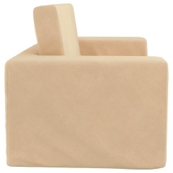Canapé-lit pour enfants 2 places crème peluche douce 562684562684