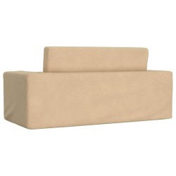 Canapé-lit pour enfants 2 places crème peluche douce 562684562684