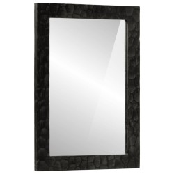 Miroir de bain noir 50x70x2,5 cm bois manguier massif et verre 562685562685
