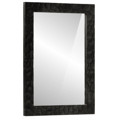 Miroir de bain noir 50x70x2,5 cm bois manguier massif et verre 562685562685