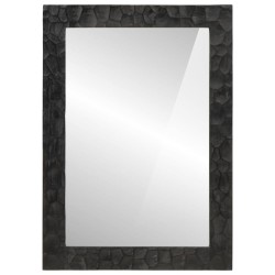 Miroir de bain noir 50x70x2,5 cm bois manguier massif et verre 562685562685