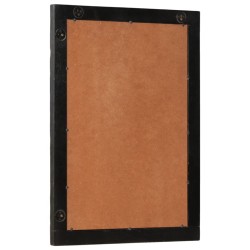 Miroir de bain noir 50x70x2,5 cm bois manguier massif et verre 562685562685