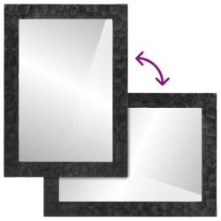 Miroir de bain noir 50x70x2,5 cm bois manguier massif et verre 562685562685