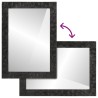 Miroir de bain noir 50x70x2,5 cm bois manguier massif et verre 562685562685