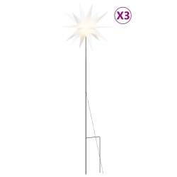 Lumières de Noël avec piquets 3 pcs LED pliable blanc 35 cm 562693562693