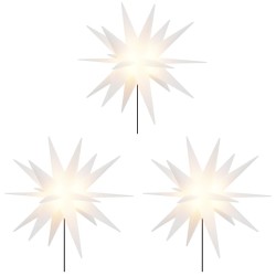 Lumières de Noël avec piquets 3 pcs LED pliable blanc 35 cm 562693562693