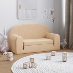 Canapé-lit pour enfants 2 places crème peluche douce 562694562694