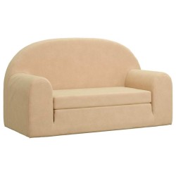 Canapé-lit pour enfants 2 places crème peluche douce 562694562694