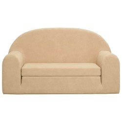 Canapé-lit pour enfants 2 places crème peluche douce 562694562694