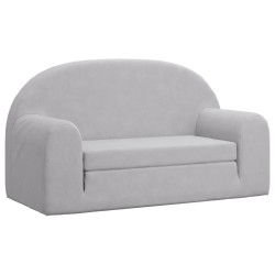 Canapé-lit enfants 2 places gris clair peluche douce 562695562695