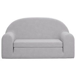 Canapé-lit enfants 2 places gris clair peluche douce 562695562695