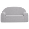 Canapé-lit enfants 2 places gris clair peluche douce 562695562695