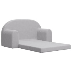 Canapé-lit enfants 2 places gris clair peluche douce 562695562695