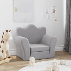 Canapé-lit pour enfants gris clair peluche douce 562697562697