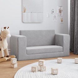 Canapé-lit enfants 2 places gris clair peluche douce 562699562699