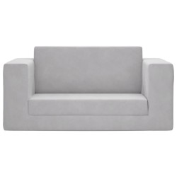 Canapé-lit enfants 2 places gris clair peluche douce 562699562699
