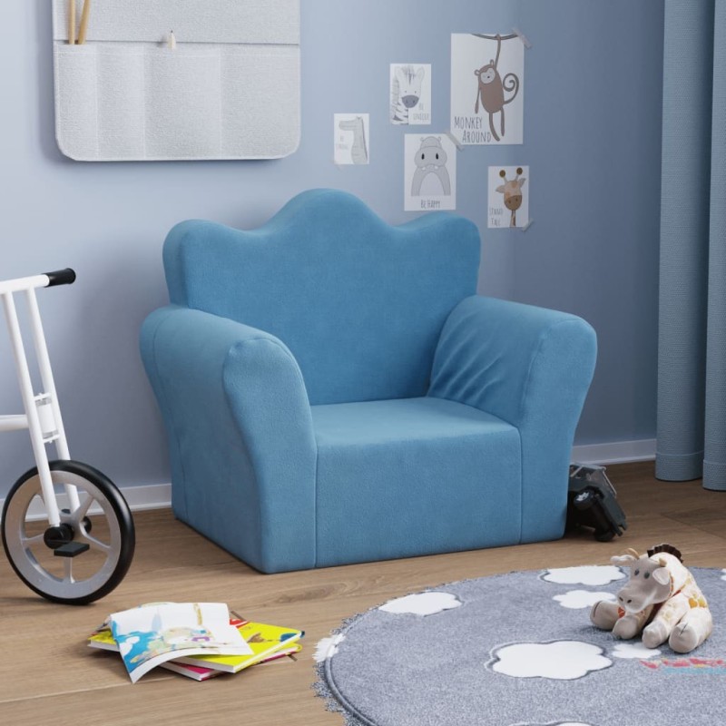 Canapé pour enfants bleu peluche douce 562700562700